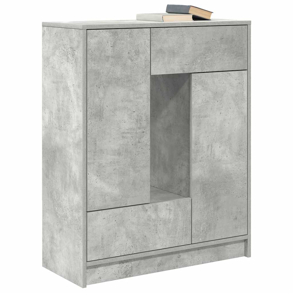 Sideboard mit Schubladen und Türen Betongrau 73x31x90 cm