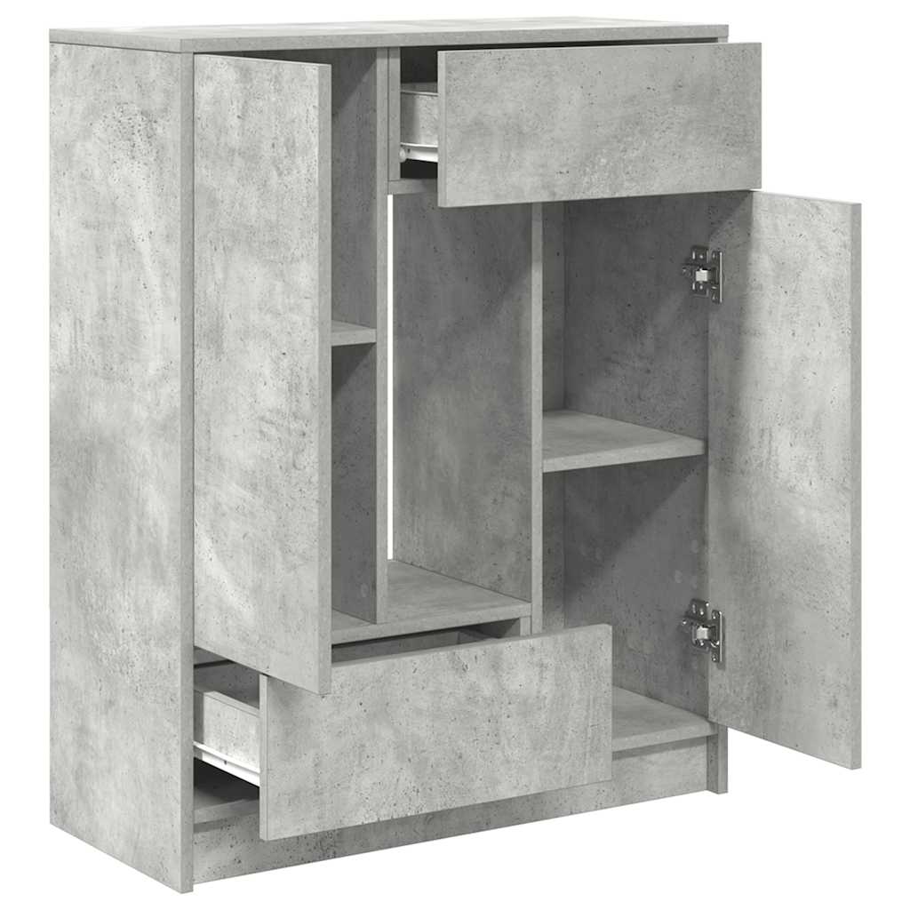 Sideboard mit Schubladen und Türen Betongrau 73x31x90 cm