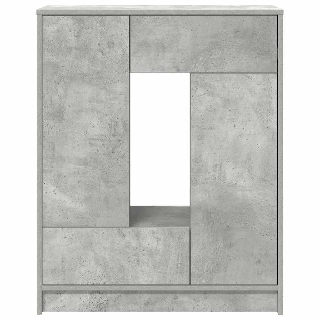 Sideboard mit Schubladen und Türen Betongrau 73x31x90 cm