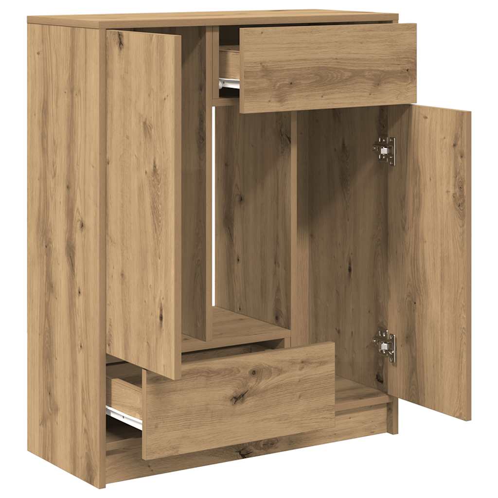 Sideboard mit Schubladen und Türen Artisan-Eiche 73x31x90 cm