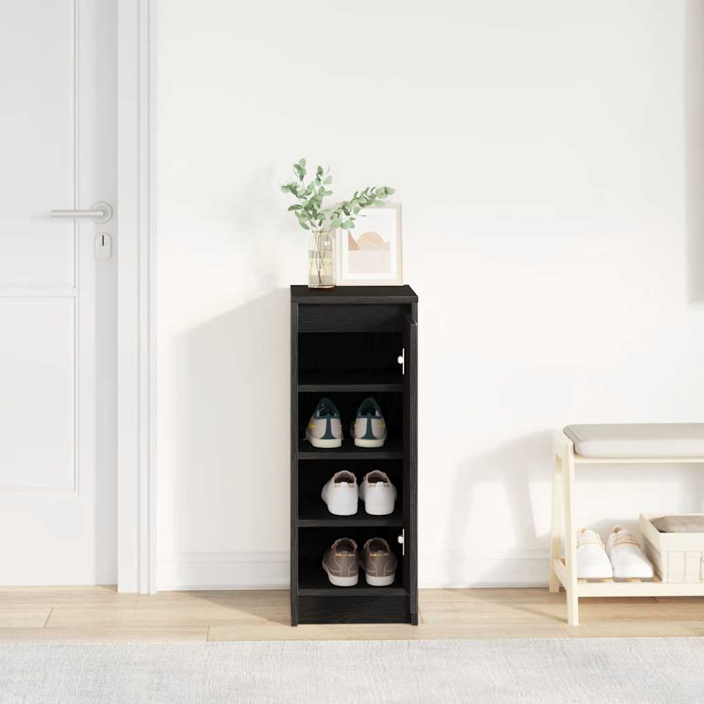 Schuhschrank Schwarz Eichen-Optik 29,5x34x76 cm Holzwerkstoff