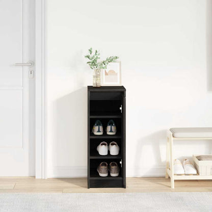 Schuhschrank Schwarz Eichen-Optik 29,5x34x76 cm Holzwerkstoff