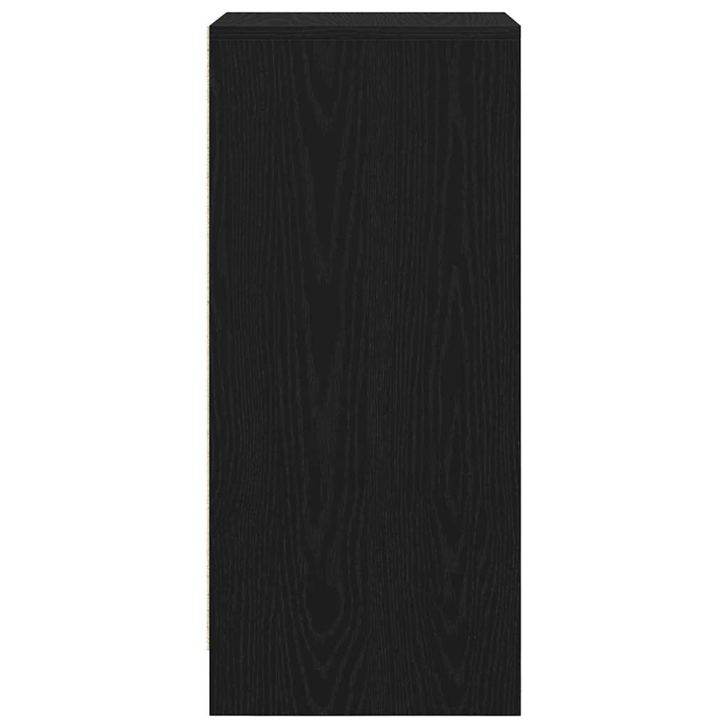 Schuhschrank Schwarz Eichen-Optik 29,5x34x76 cm Holzwerkstoff