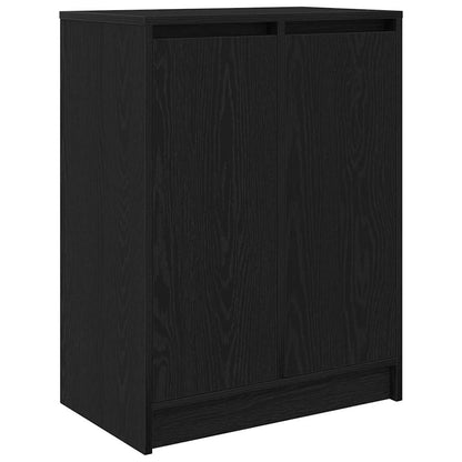 Schuhschrank Schwarz Eichen-Optik 57x34x76 cm Holzwerkstoff