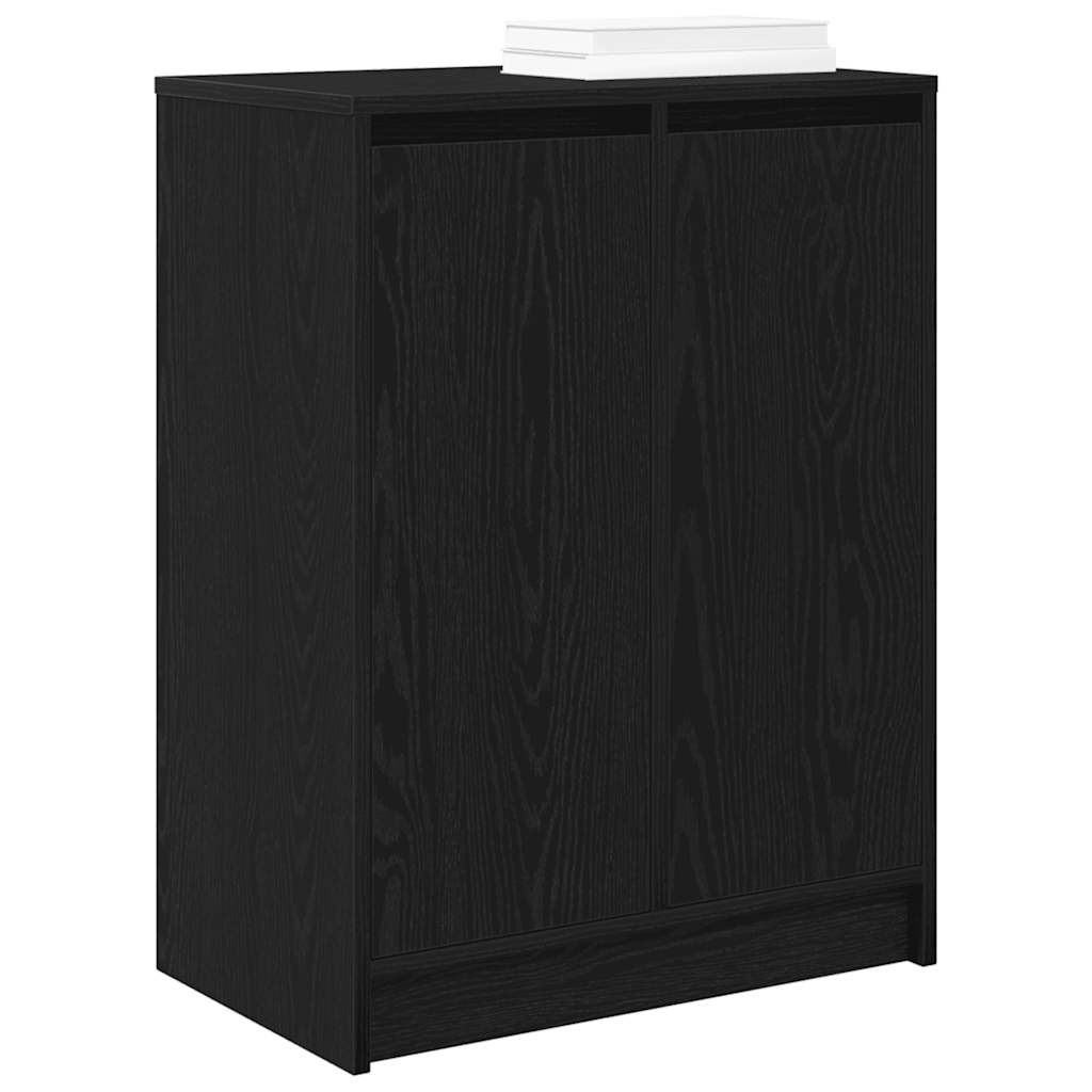 Schuhschrank Schwarz Eichen-Optik 57x34x76 cm Holzwerkstoff