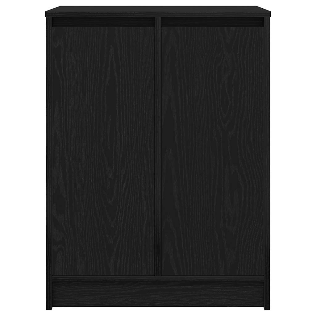 Schuhschrank Schwarz Eichen-Optik 57x34x76 cm Holzwerkstoff
