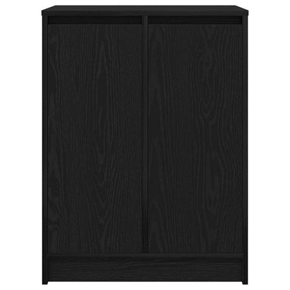 Schuhschrank Schwarz Eichen-Optik 57x34x76 cm Holzwerkstoff