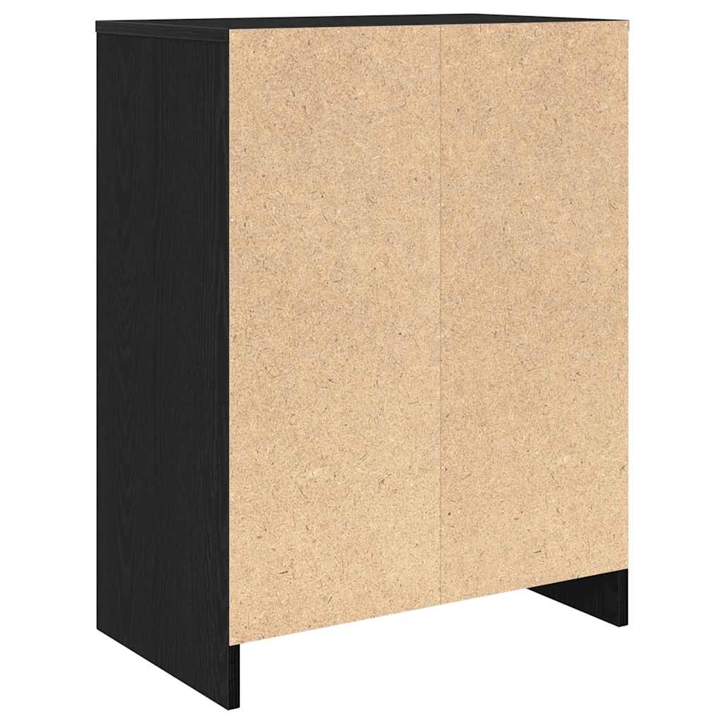 Schuhschrank Schwarz Eichen-Optik 57x34x76 cm Holzwerkstoff