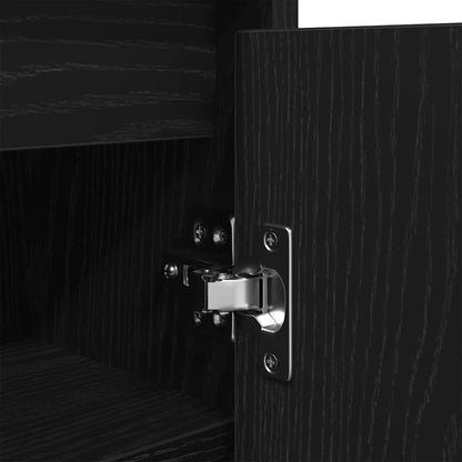 Schuhschrank Schwarz Eichen-Optik 57x34x76 cm Holzwerkstoff