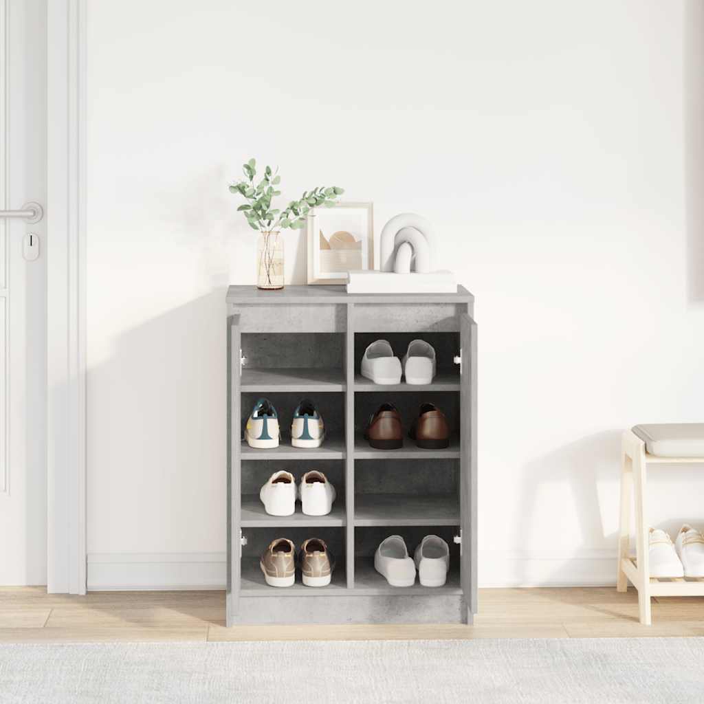Schuhschrank Betongrau 57x34x76 cm Holzwerkstoff