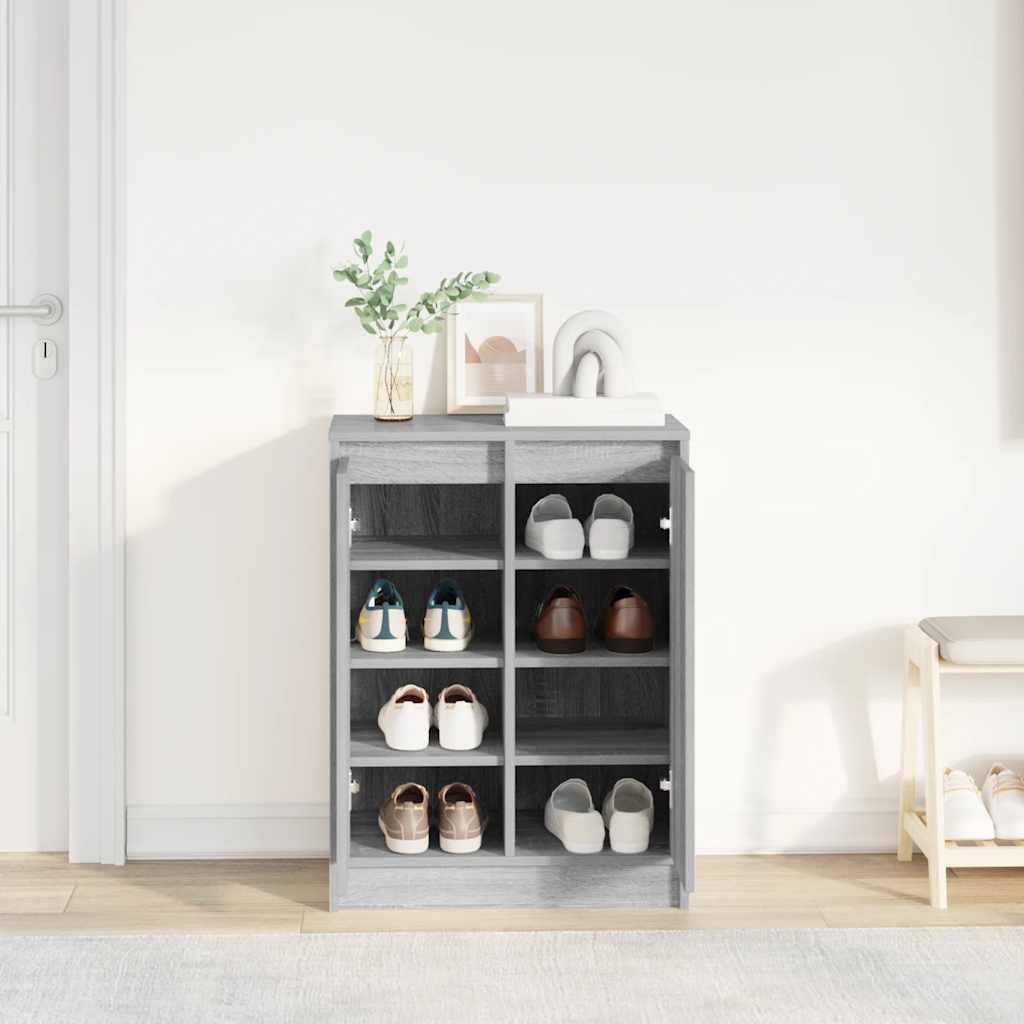 Schuhschrank Grau Sonoma 57x34x76 cm Holzwerkstoff