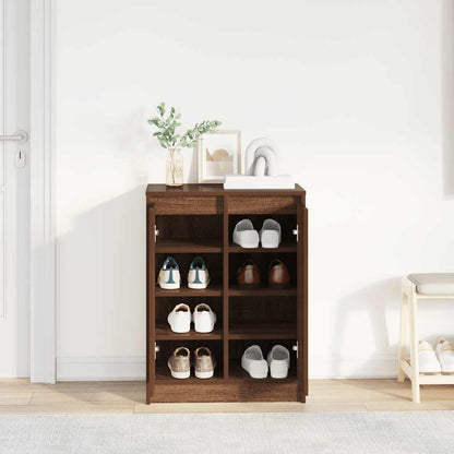 Schuhregal Braun Eichen-Optik 57x34x76 cm Holzwerkstoff