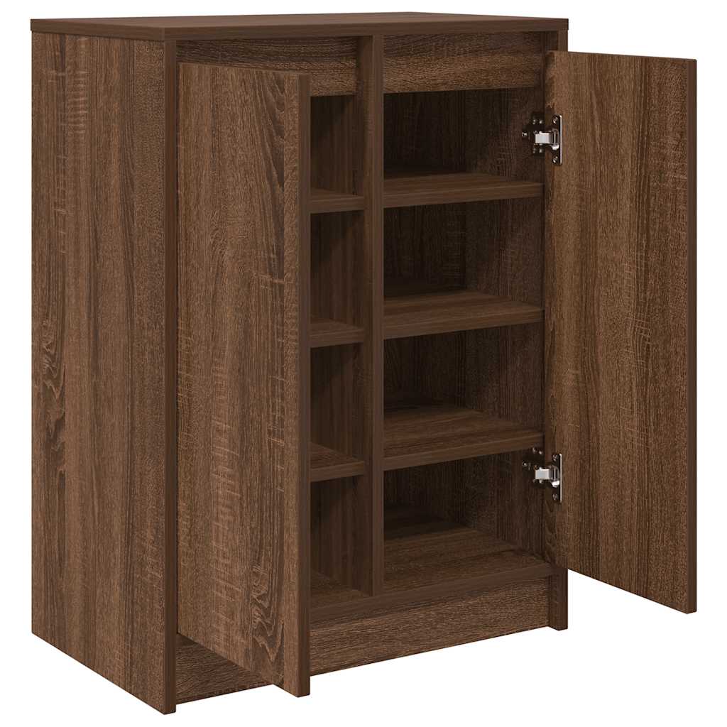 Schuhregal Braun Eichen-Optik 57x34x76 cm Holzwerkstoff