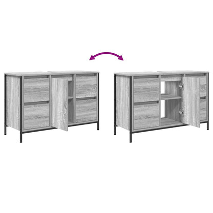 Waschbeckenunterschrank mit Schubladen Grau Sonoma 90x34,5x60cm
