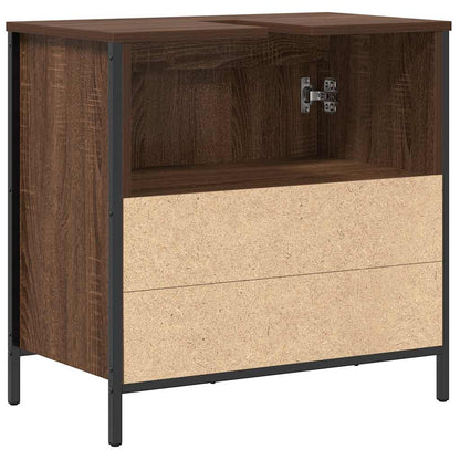 Waschbeckenunterschrank Braun Eichen-Optik 60x34,5x60 cm