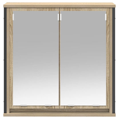 Bad-Wandschrank mit Spiegel Sonoma-Eiche 60x21x60 cm