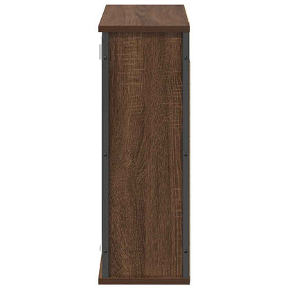 Bad-Wandschrank mit Spiegel Braun Eichen-Optik 60x21x60 cm