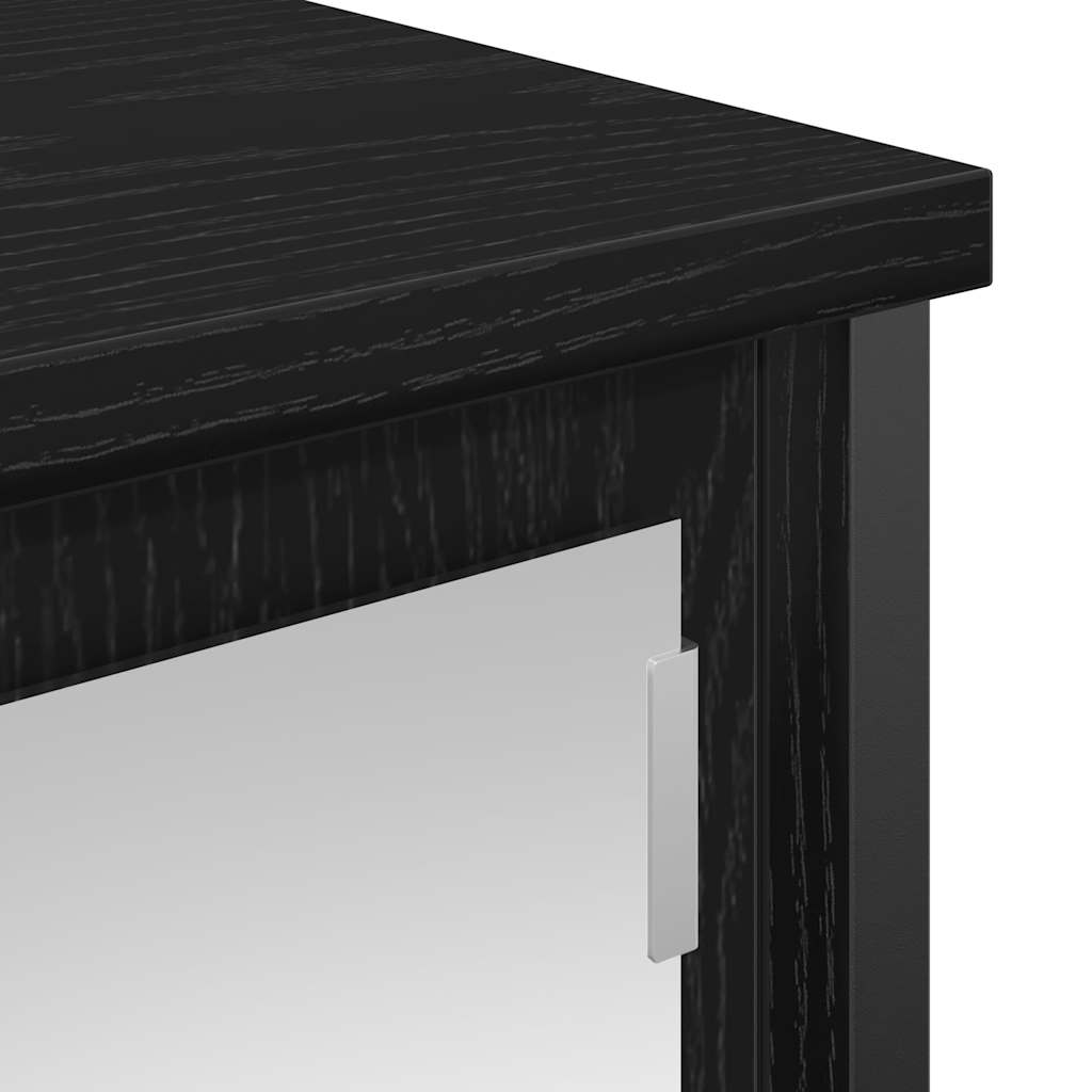 Bad-Wandschrank mit Spiegel Schwarz Eichen-Optik 50x21x60 cm
