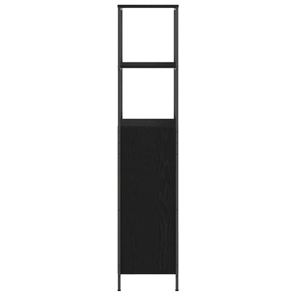 Badschrank mit Regalen Schwarz Eichen-Optik 36x35x165 cm