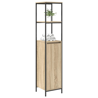 Badschrank mit Regalen Sonoma-Eiche 36x35x165 cm