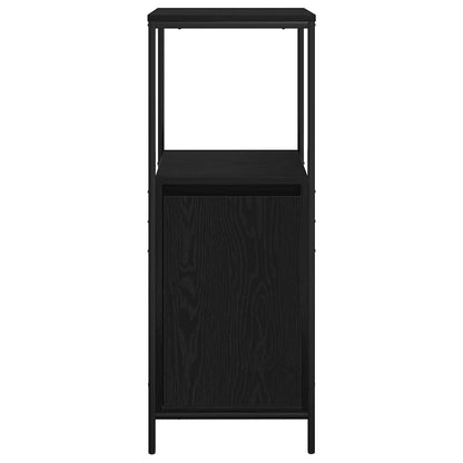 Badschrank mit Regalen Schwarz Eichen-Optik 36x35x95 cm