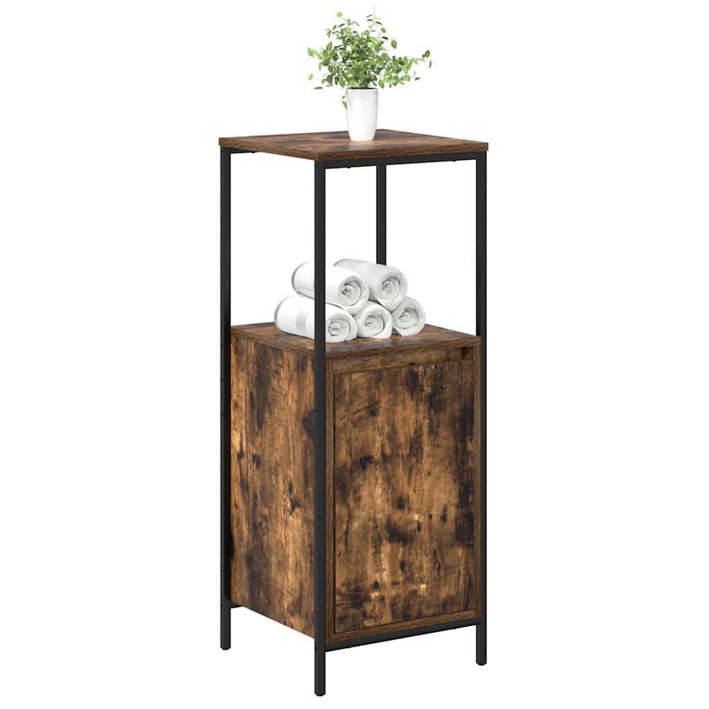Badschrank mit Regalen Räuchereiche 36x35x95 cm