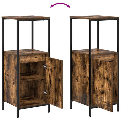 Badschrank mit Regalen Räuchereiche 36x35x95 cm