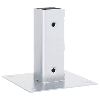 Pfostenträger Quadratisch 4Stk. Silber 46x46mm Verzinkter Stahl