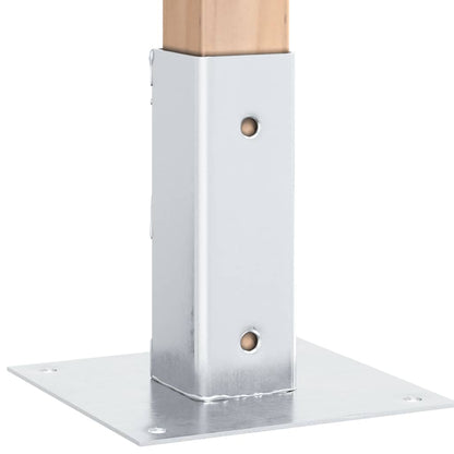 Pfostenträger Quadratisch 4Stk. Silber 46x46mm Verzinkter Stahl