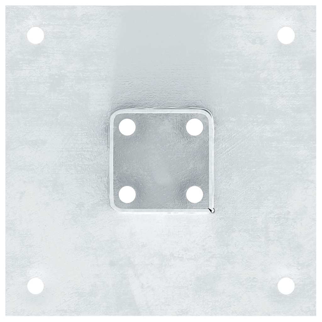 Pfostenträger Quadratisch 4Stk. Silber 46x46mm Verzinkter Stahl