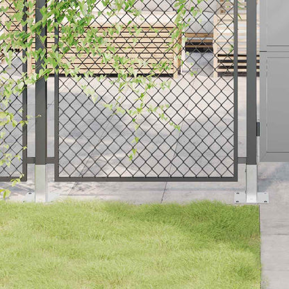 Pfostenträger Quadratisch 4Stk. Silber 46x46mm Verzinkter Stahl
