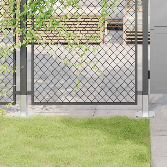 Pfostenträger Quadratisch 4Stk. Silber 46x46mm Verzinkter Stahl