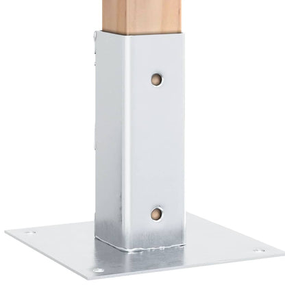 Pfostenträger Quadratisch 12 Stk. Silber 51x51mm Stahl Verzinkt