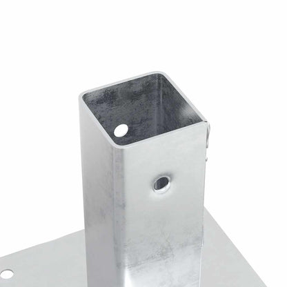 Pfostenträger Quadratisch 12 Stk. Silber 51x51mm Stahl Verzinkt