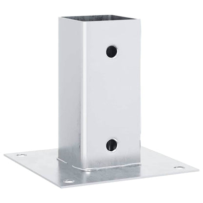 Pfostenträger Quadratisch 4Stk. Silber 61x61mm Verzinkter Stahl