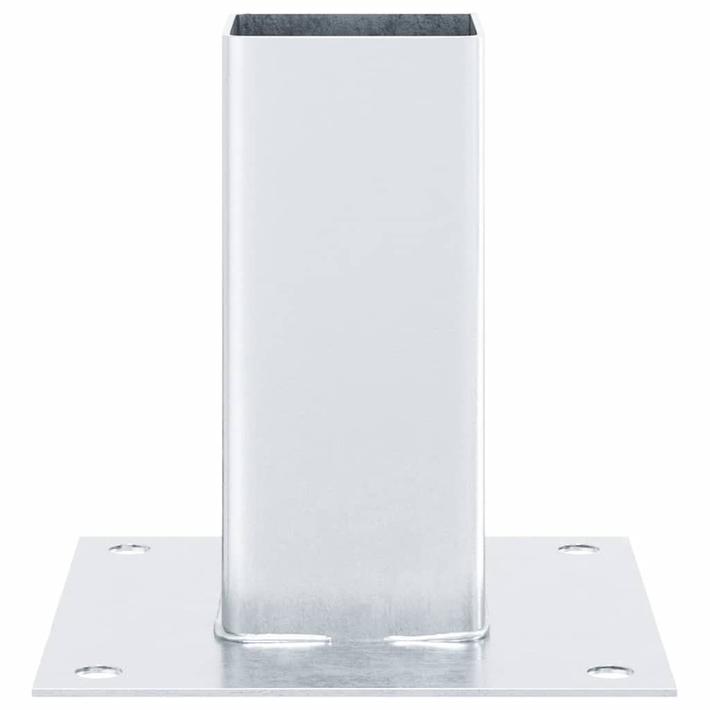 Pfostenträger Quadratisch 4Stk. Silber 61x61mm Verzinkter Stahl