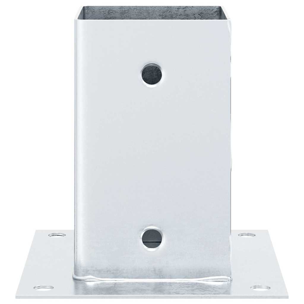 Pfostenträger Quadratisch 4Stk. Silber 81x81mm Verzinkter Stahl