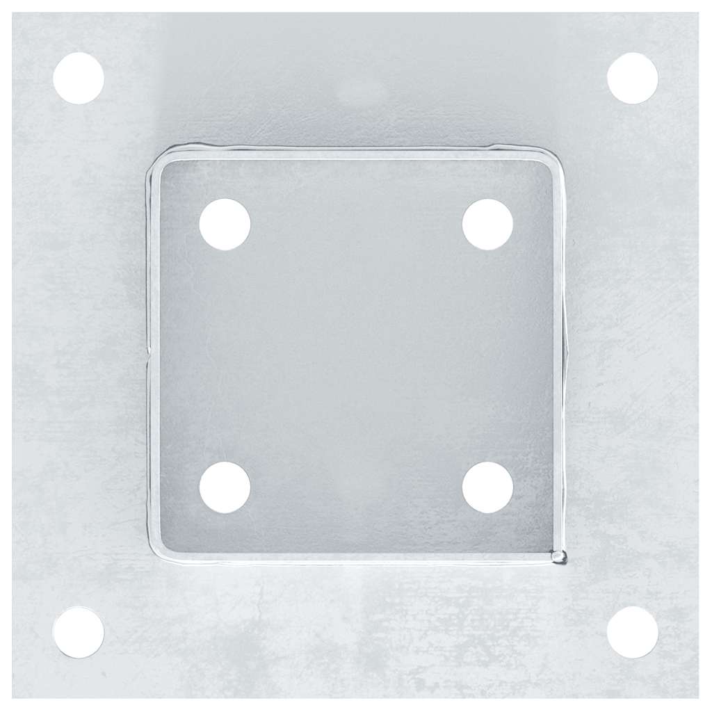 Pfostenträger Quadratisch 4Stk. Silber 81x81mm Verzinkter Stahl