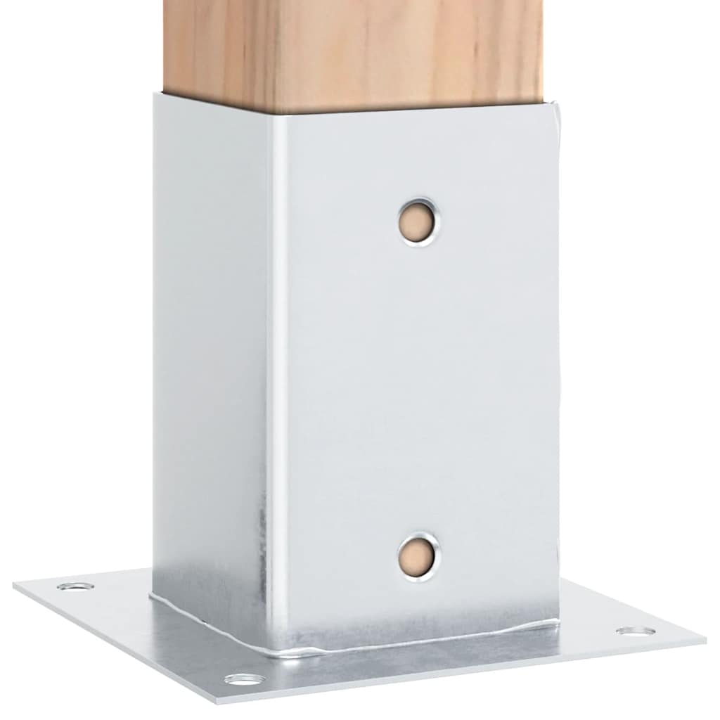 Pfostenträger Quadratisch 4Stk. Silber 91x91mm Verzinkter Stahl