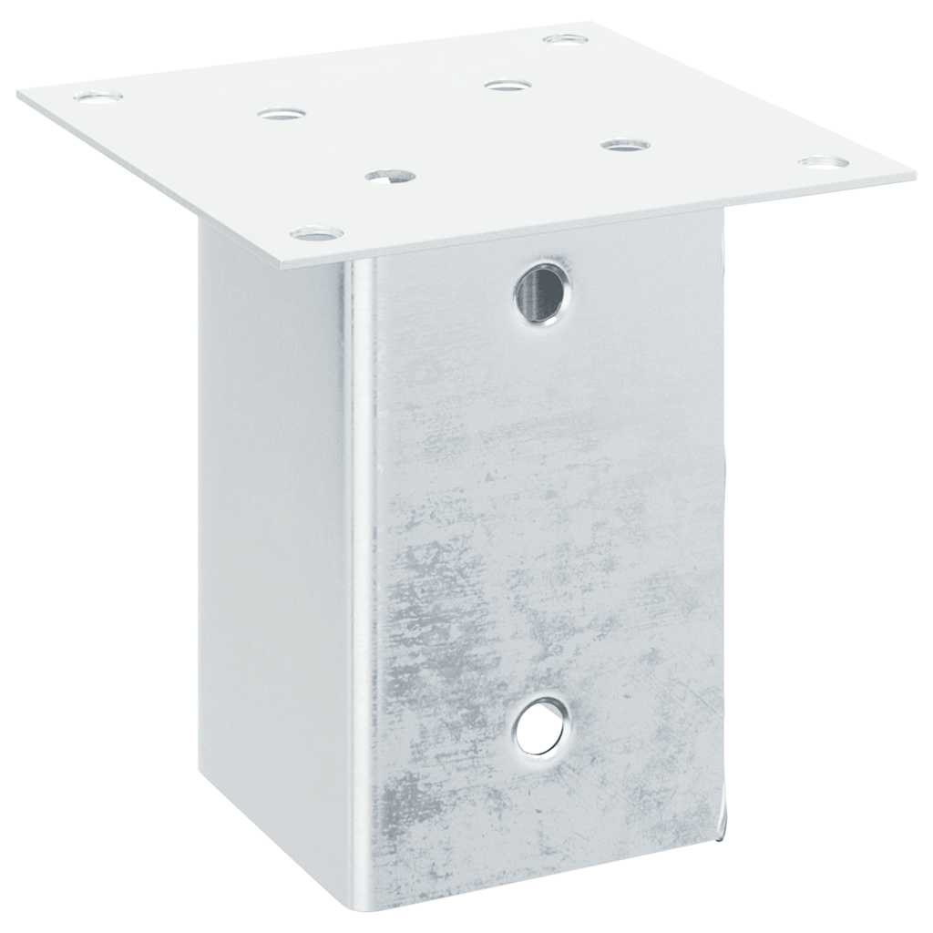 Pfostenträger Quadratisch 4Stk. Silber 91x91mm Verzinkter Stahl