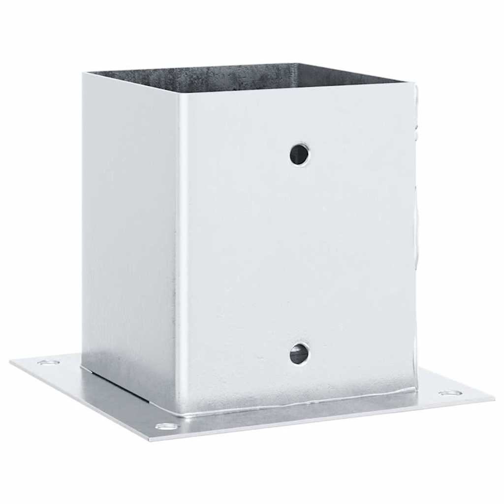 Pfostenträger Quadratisch 4Stk. Silber 121x121mm Stahl Verzinkt
