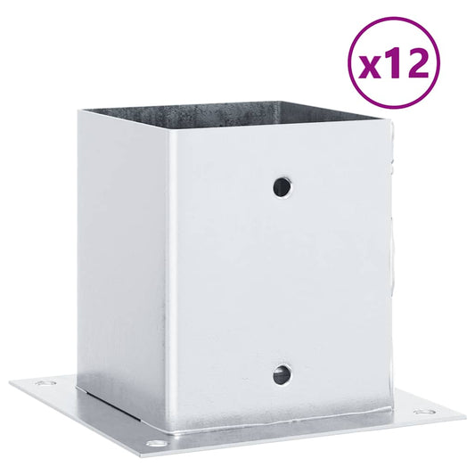 Pfostenträger Quadratisch 12 Stk. 121x121 mm Stahl Verzinkt