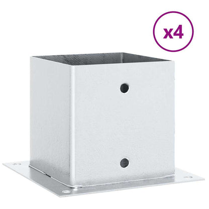 Pfostenträger Quadratisch 4Stk. Silber 141x141mm Stahl Verzinkt