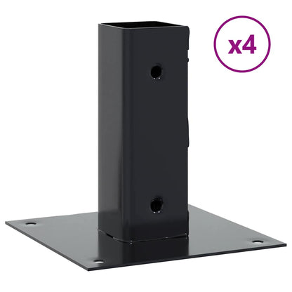 Pfostenträger Quadrat 4 Stk. 51x51 mm Pulverbeschichteter Stahl