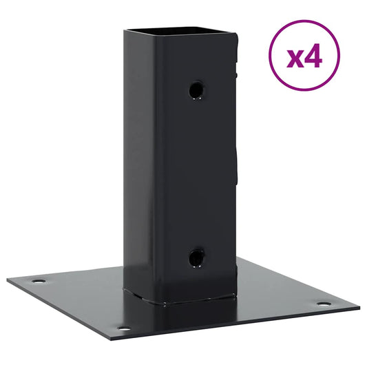 Pfostenträger Quadrat 4 Stk. 51x51 mm Pulverbeschichteter Stahl