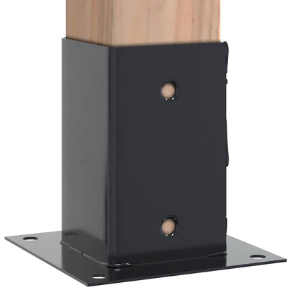 Pfostenträger Quadrat 4 Stk. 81x81 mm Pulverbeschichteter Stahl