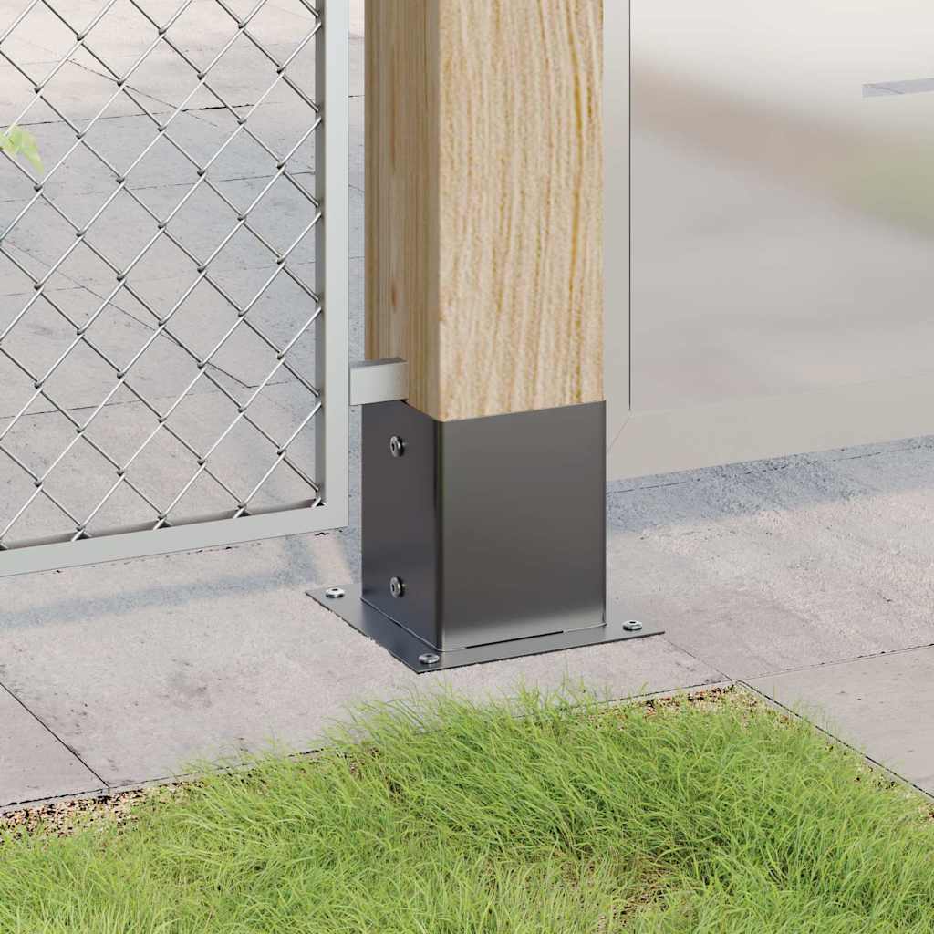 Pfostenträger Quadrat 4 Stk. 121x121 mm Stahl Pulverbeschichtet