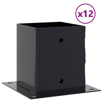 Pfostenträger Quadrat 12 Stk. 121x121mm Stahl Pulverbeschichtet