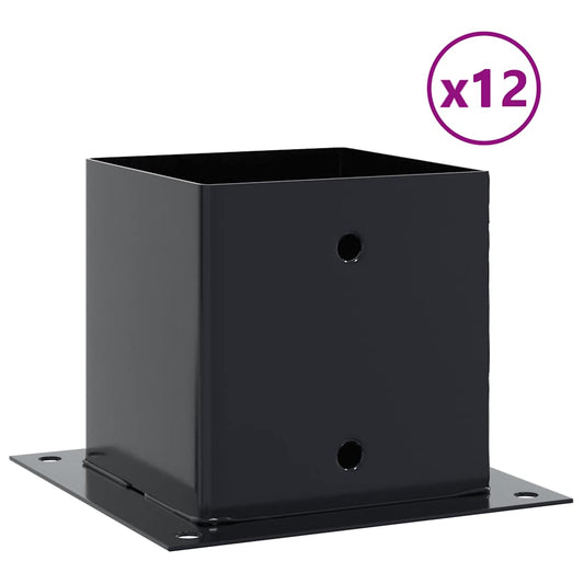 Pfostenträger Quadrat 12 Stk. 141x141mm Stahl Pulverbeschichtet