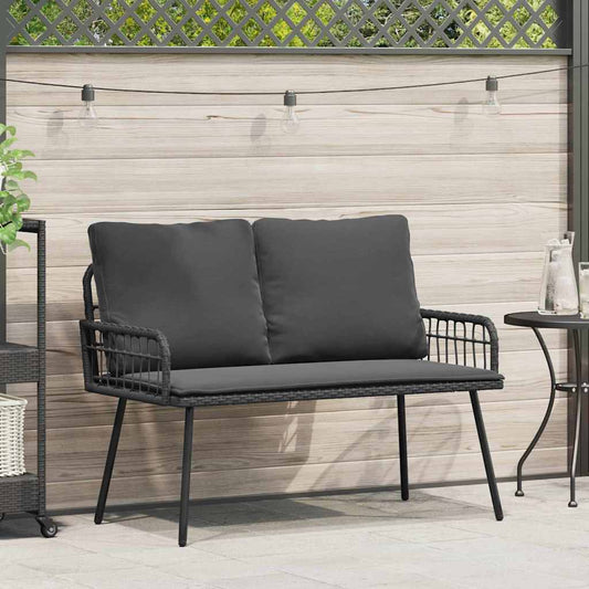 Gartenbank mit Kissen Grau 114 x 64 x 78cm Metall